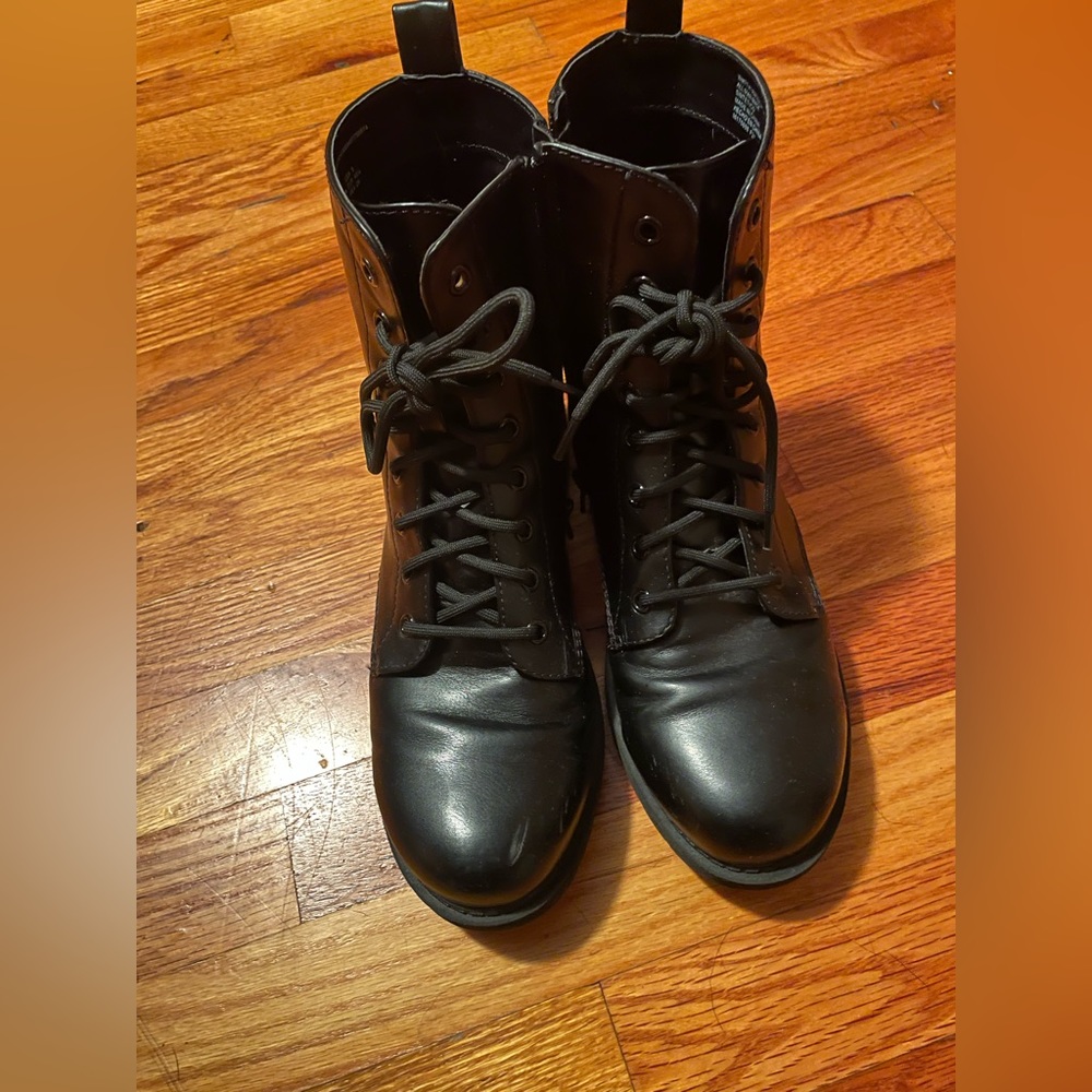 Women’s black combat boots